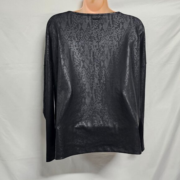 All Saints Faux Leather Oversized Short Top Blouse Shirt Women Size XS Black - Picture 4 of 12